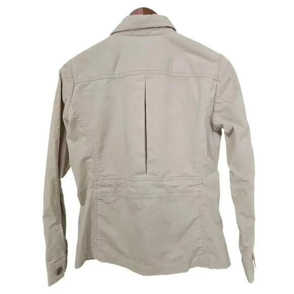Lands' End Cargo Utility Shirt Jacket Cream Size 4P - Picture 2 of 5